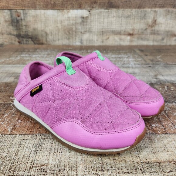 Teva Other - Teva ReEmber Mocassin Youth Girl Sz 1 Pink Outdoor Quilted Slip On Comfort Shoes